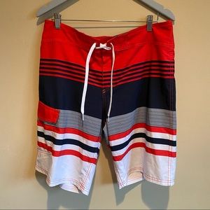 Mossimo Supply Co. Swim Trunks Striped Red Blue